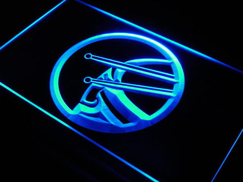 Drum Game Room Music Rock Band Neon Light Sign